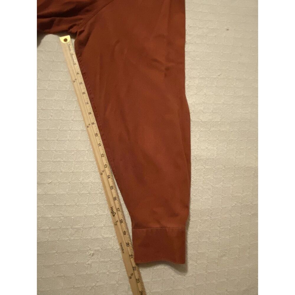 Wrangler Western Mens Button Down Shirt 3XL Terra Cotta/Red Long Sleeve Cotton - Picture 4 of 16